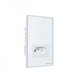 TOMADA COM INTERRUPTOR INTELIGENTE WIFI ETS 2001 BRANCO 1 TECLA INTELBRAS 4850066