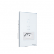 TOMADA COM INTERRUPTOR INTELIGENTE WIFI ETS 2002 BRANCO 2 TECLAS INTELBRAS 4850068