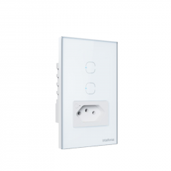 TOMADA COM INTERRUPTOR INTELIGENTE WIFI ETS 2002 BRANCO 2 TECLAS INTELBRAS 4850068