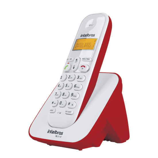 TELEFONE SEM FIO DIGITAL TS 3110 BRANCO/VERMELHO INTELBRAS 4123101 TELEFONE SEM FIO DIGITAL TS 3110 BRANCO/VERMELHO INTELBRAS 4123101