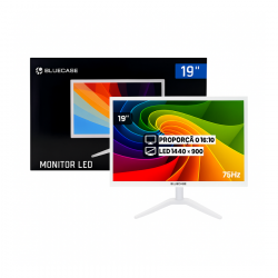 MONITOR 19 BLUECASE BRANCO LED BM19X1HVWW - 75HZ / WIDESCREEN 16:9 / WXGA+ / HDMI / VGA / VESA