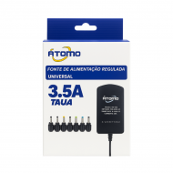FONTE UNIVERSAL REGULADA DE 3.5A A 12V ATOMO 42W BIVOLT MO-668