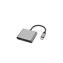 ADAPTADOR MULTIPORTAS USB TIPO-C-HDTV COM ENERGIA 4K ATOMO MO 5IN1