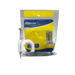 FIXA CABO 10MM RIBEIRO FABRIL 20 UNIDADES BRANCO