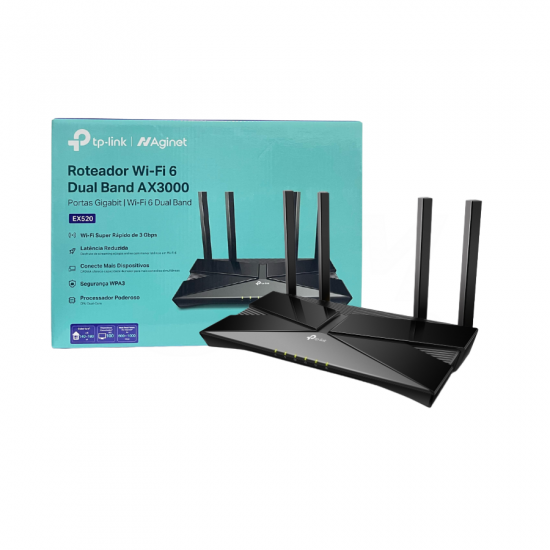 ROTEADOR 4 ANTENAS AX3000 TP-LINK DUAL BAND WIFI 6 EX520