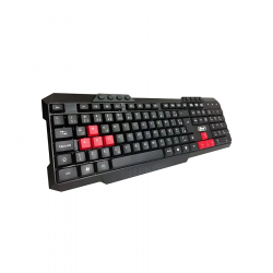TECLADO GAMER COM FIO MULTIMIDIA KP 2034A KNUP PRETO COM VERMELHO