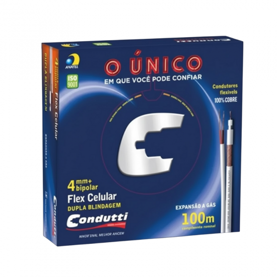 CABO COAXIAL PARA CAMERA CONDUTTI DUPLA BLINDAGEM NU BC 2X26AWG 100M