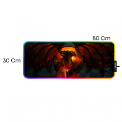 MOUSEPAD EXBOM MP-LED3080 GAMER EXTRA GRANDE LED RGB 30x 80 x 4MM ESTAMPAS VARIADAS