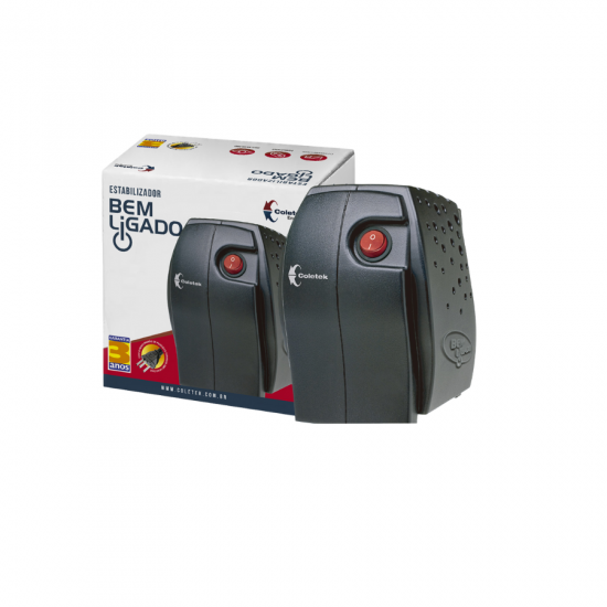 ESTABILIZADOR ES-500VA BEM LIGADO CLK BM 115V PRETO 4 TOMADAS ESTABILIZADOR ES-500VA BEM LIGADO CLK BM 115V PRETO 4 TOMADAS