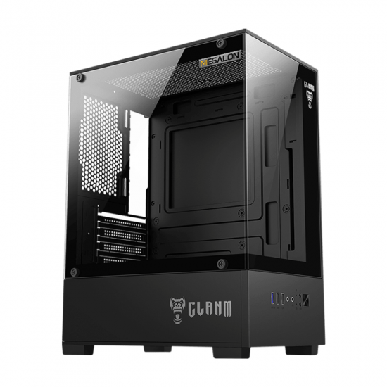 GABINETE GAMER NIGHT MEGALON CLANM PRETO LATERAL EM  VIDRO SEM FONTE