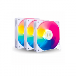 KIT DE COOLER FAN PARA GABINETE G-VR335K LED ARGB 1500RPM SILENCIOSO 120MM REVENGER