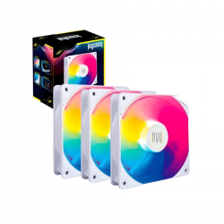 KIT DE COOLER FAN PARA GABINETE G-VR335K LED ARGB 1500RPM SILENCIOSO 120MM REVENGER