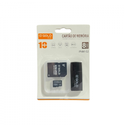 CARTAO DE MEMORIA 8GB PNM-02 A GOLD COM ADAPTADOR SD USB