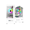 GABINETE GAMER SNOW MEGALON CLANM BRANCO LATERAL EM VIDRO SEM FONTE