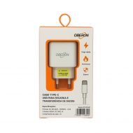 CARREGADOR PARA CELULAR USB/USB-C OR-IC033/C OBERON 5.1A 1M BRANCO