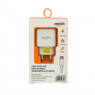 CARREGADOR PARA CELULAR USB-C/MICRO USB OR-IC033/M OBERON 5.1A 1M BRANCO