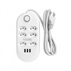 FILTRO DE LINHA COM 6T+ 3 PORTAS USB STARMEGA BRANCO ST-872