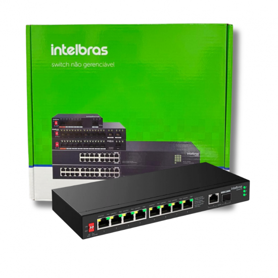 SWITCH 10P POE 10/100 FAST NÃO GERENCIAVEL S1110F-P INTELBRAS 4760125