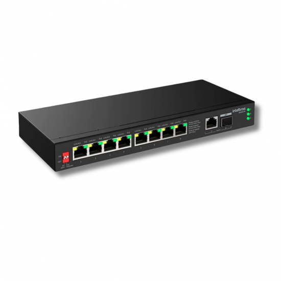 SWITCH 10P POE 10/100 FAST NÃO GERENCIAVEL S1110F-P INTELBRAS 4760125