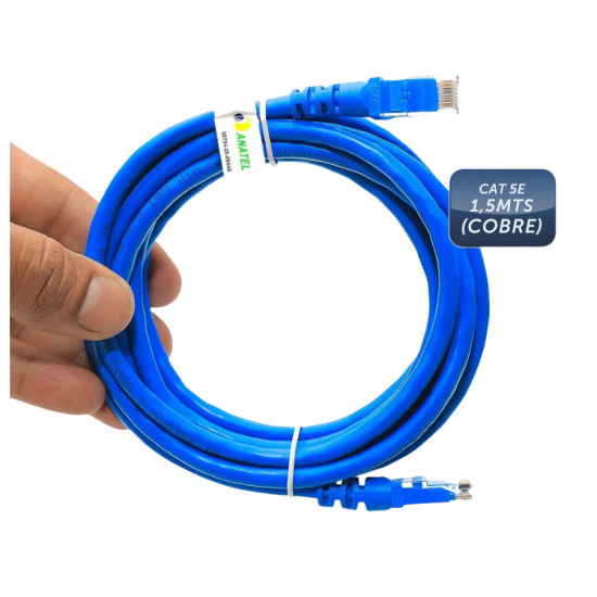 PATCH CORD U/UTP CMX CAT 5E IMPACT LAN 4P PC5AZ15 AZUL 1,5M INTELBRAS 4830033