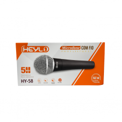 MICROFONE COM FIO HEYLI HY-58 VOCAL PRETO