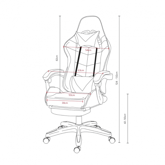 CADEIRA GAMER SNAKE LANCASTER PRETA CGF001P FORTT