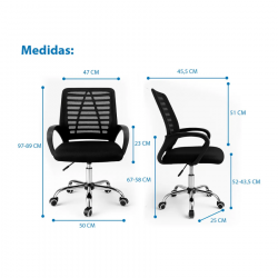 CADEIRA DE ESCRITORIO FOR TT 928 PRETA