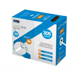 CABO DE REDE COBREADO BRANCO PROELETRONIC 4P 8 FIOS CFTV  CAIXA 305M