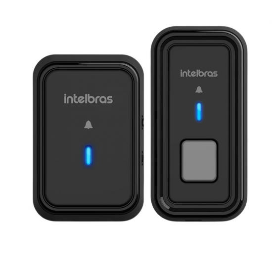 CAMPAINHA SEM FIO COM BATERIA CIB 101 S PRETA INTELBRAS 4520064
