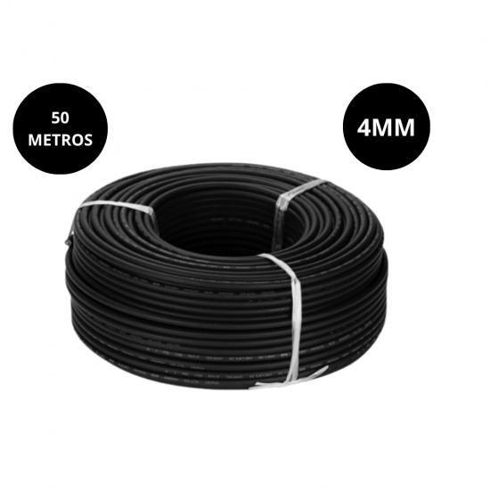 CABO SOLAR FOTOVOLTAICO PRETO 1X4,0MM2 1,8KV CA 50 METROS CABEL