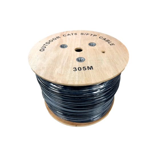 CABO DE REDE 100% COBRE CAT6 PRETO 4P CABEL 305M BOBINA