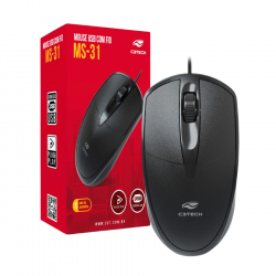 MOUSE COM FIO USB MS-31BK PRETO C3TECH