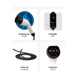 CARREGADOR PORTATIL PARA VEICULO ELETRICO 3,7KW GT GOLDENTEC CVE