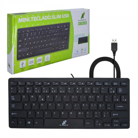 MINI TECLADO COM FIO XC-TEC-02 SLIM X-CELL PRETO