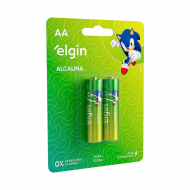 PILHA PEQUENA AA ALCALINA ELGIN C/ 2 UNI LR6 1,5V LWO1