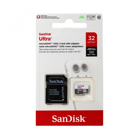CARTAO DE MEMORIA 32GB SDSQUNS-032G-GN3MA SANDISK COM ADAPT. CARTAO DE MEMORIA 32GB SDSQUNS-032G-GN3MA SANDISK COM ADAPT.