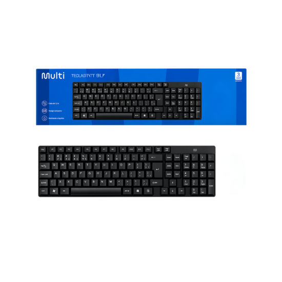 TECLADO COM FIO SLIM MULTILASER TC193 USB PRETO