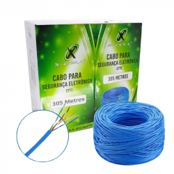 CABO DE REDE COBREADO CAT5E AZUL X-CELL 4P 8 FIOS XC-CR-305 305M