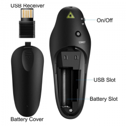 APRESENTADOR DE SLIDES LPT-8 USB SEM FIO EXBOM