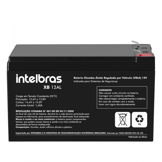 BATERIA INTELBRAS 12V/5,6Ah XB 12AL 4821001 BATERIA INTELBRAS 12V/5,6Ah XB 12AL 4821001