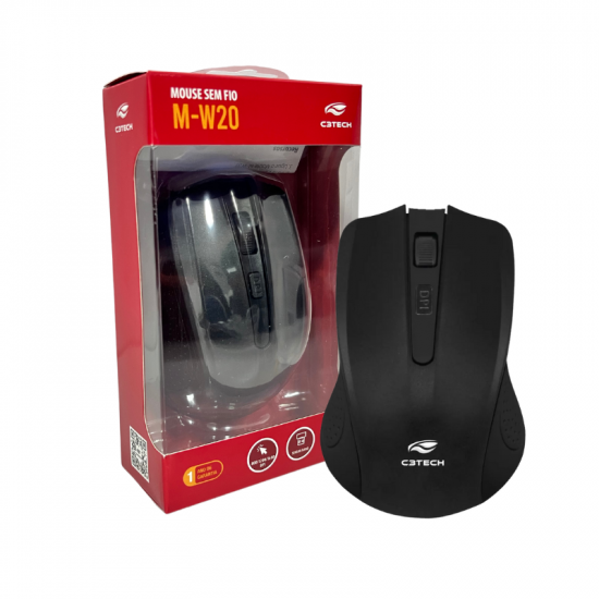 MOUSE SEM FIO C3TECH NANO DPI AJUST M-W20BK 500/800/1000 DPI PRETO
