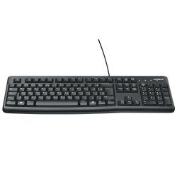 TECLADO COM FIO K120 LOGITECH PRETO RESISTENTE À RESPINGOS