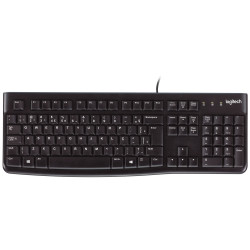 TECLADO COM FIO K120 LOGITECH PRETO RESISTENTE À RESPINGOS