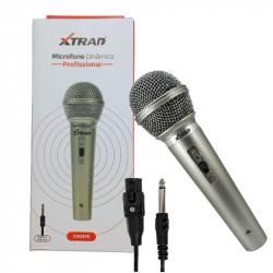 MICROFONE COM FIO CH0475 METAL DINAMICO PROFISSIONAL XTRAD
