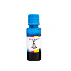 REFIL DE TINTA HPGT52 70ML AZUL RECICLAJET
