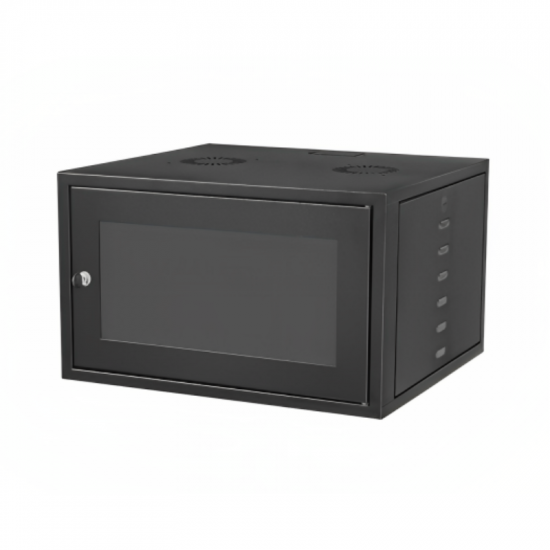 RACK 19POL. 6U 470MM PARA PAREDE ACR/SOLDA MAX METAL PRETO