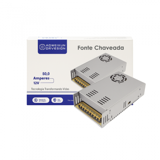 FONTE PARA CAMERA 12V 50A COLMEIA AOWEIXUN