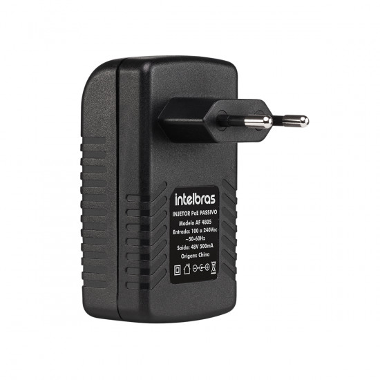 INJETOR POE PASSIVO FAST ETHERNET 4805 PF 48VDC 500MA INTELBRAS 4700018