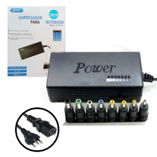 CARREGADOR UNIV PARA NOTEBOOK KNUP 96W KP-525A+