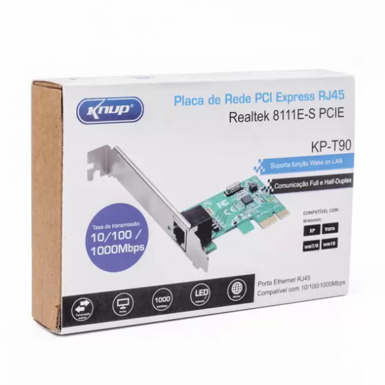PLACA DE REDE PCI EXPRESS RJ45 KNUP KP-T90B 10/100/1000